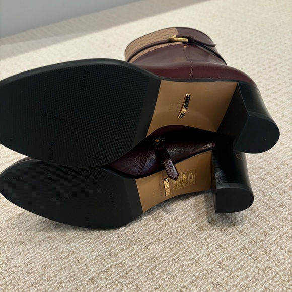 BRAND NEW GUCCI Burgundy Boots, Size 6 - Picture 6 of 7
